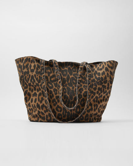 Large Vintage Leopard Tote Bag