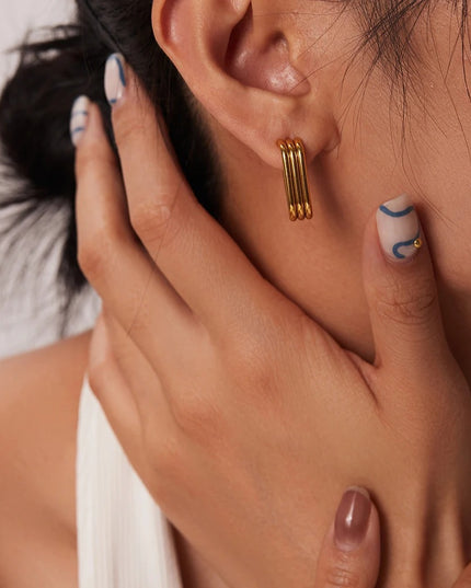 Bellissima U-Hoop Earrings - 18k Gold-Plated