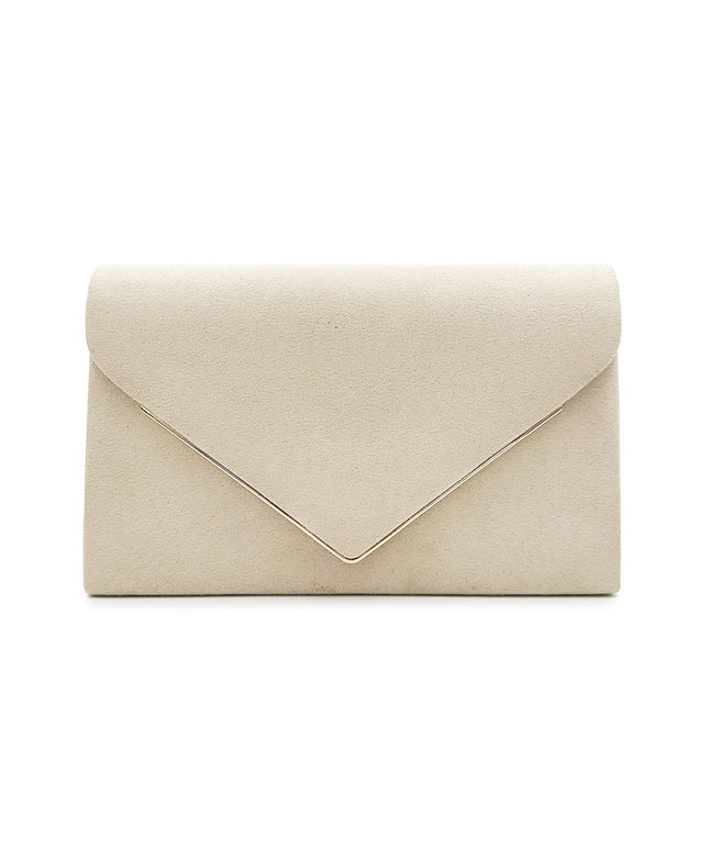 Segreto Velvet Faux-Suede Envelope Clutch Bag