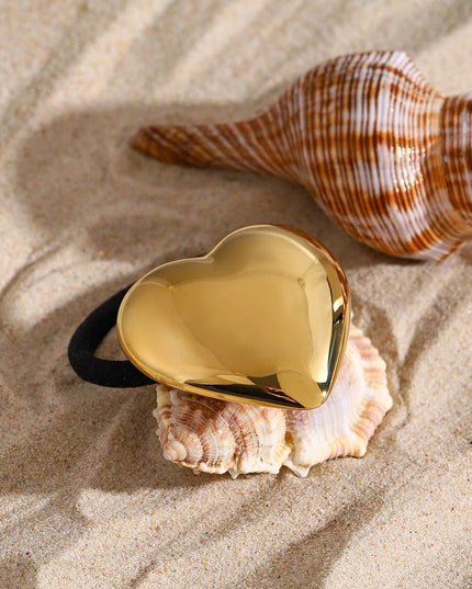 Chunky Heart Hair Cuff - 18k Gold-Plated
