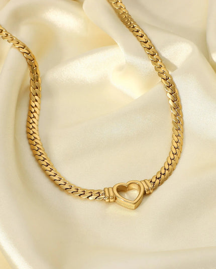 Heart Me Chain Necklace - Gold-Plated