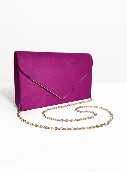 Segreto Suede-style Velvet Envelope Clutch Bag