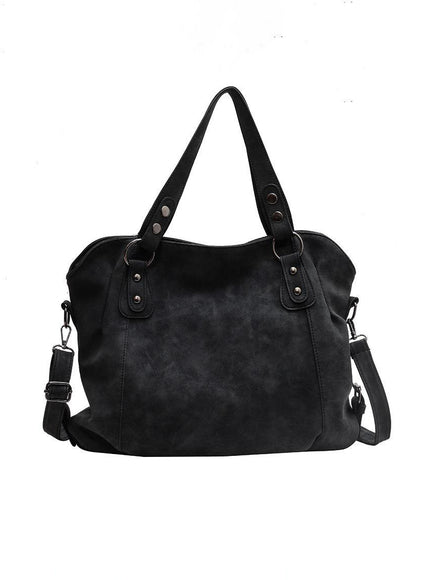 Large Suede-style Vintage Crossbody Tote Bag