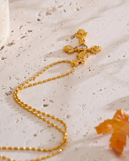 Heart & Thorn Crucifix Necklace