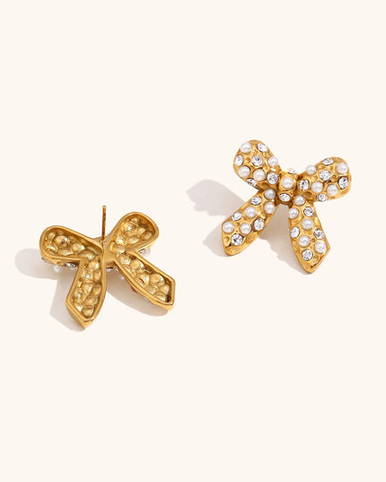 Glimmering Bow Earrings