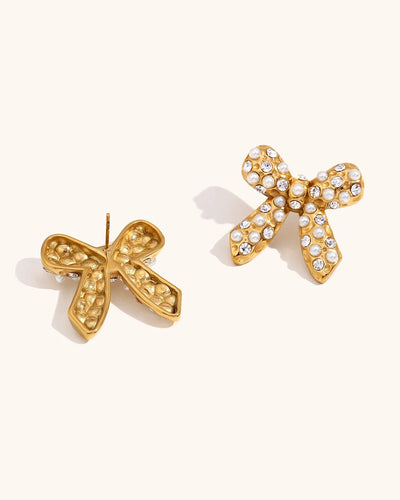 Glimmering Bow Earrings