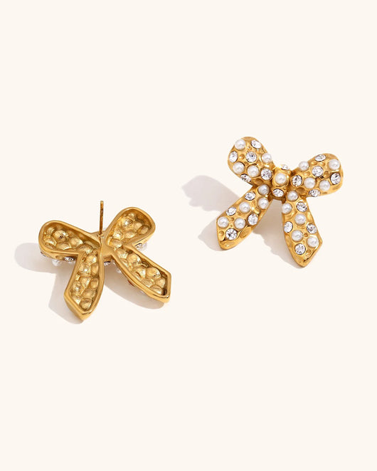 Glimmering Bow Earrings