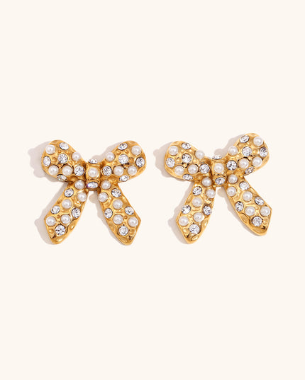 Glimmering Bow Earrings