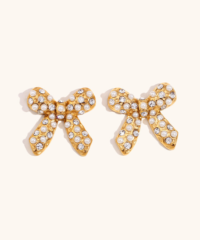 Glimmering Bow Earrings