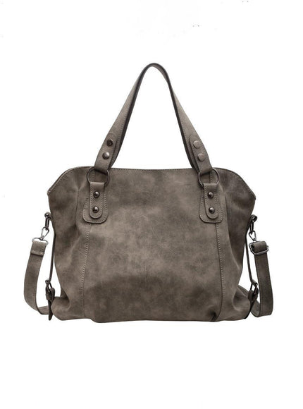 Large Suede-style Vintage Crossbody Tote Bag