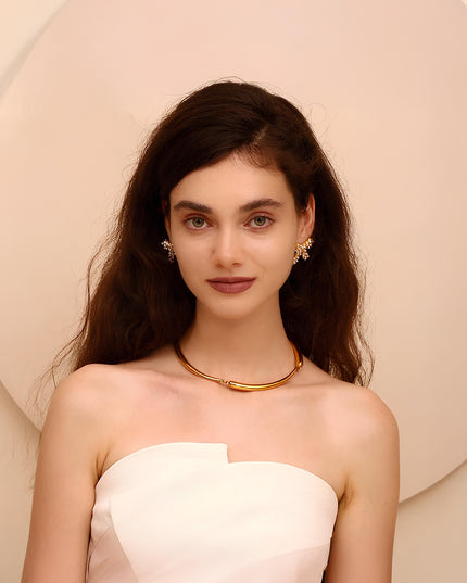 Glimmering Bow Earrings
