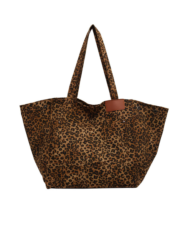 Large Leopard Canvas Tote Bag