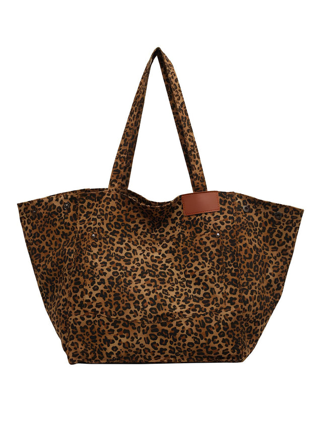 Large Leopard Canvas Tote Bag