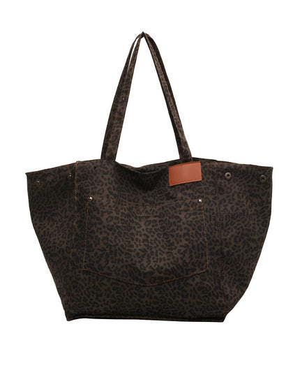 Large Leopard Canvas Tote Bag