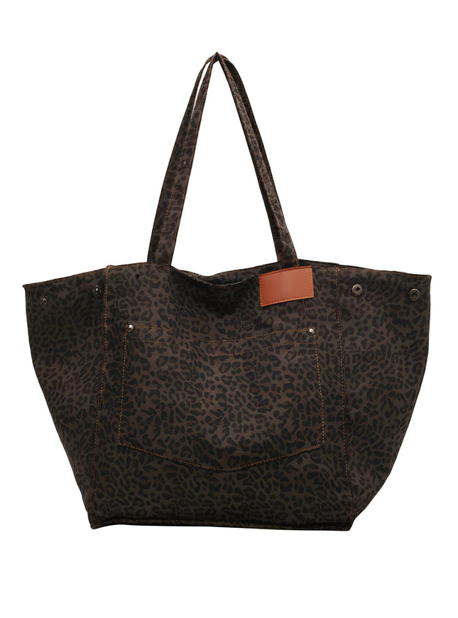 Large Leopard Canvas Tote Bag