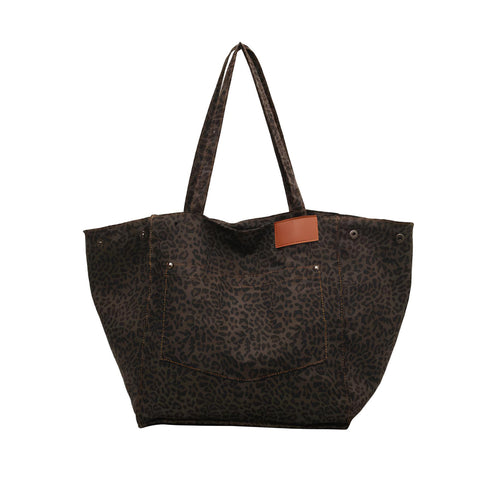 Large Leopard Canvas Tote Bag