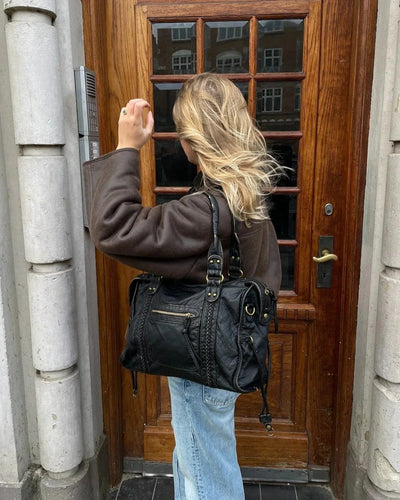 Vintage Moto-Style City Bag