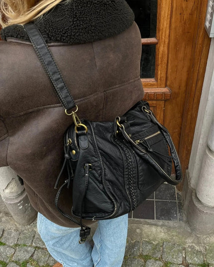 Vintage Moto-Style City Bag