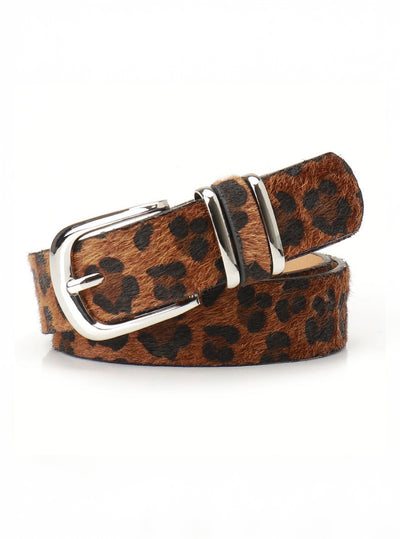 Leopard Print Buckle Belt
