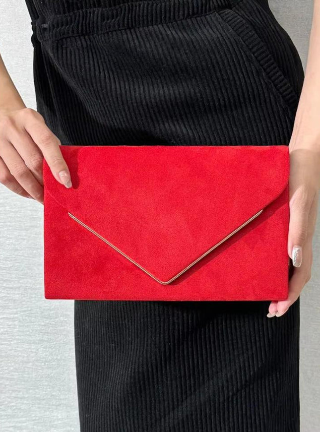 Segreto Suede-style Velvet Envelope Clutch Bag