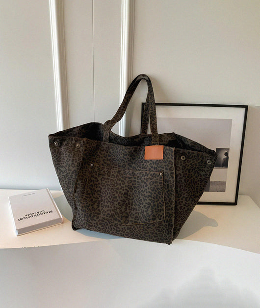 Large Leopard Canvas Tote Bag