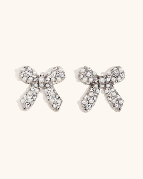 Glimmering Bow Earrings