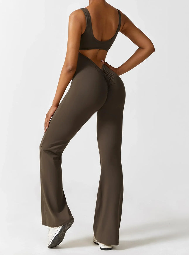 Flared-Leg Scrunch-Bum Jumpsuit