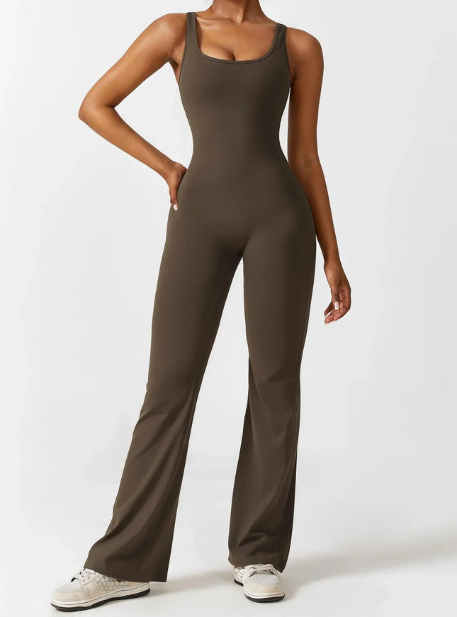 Flared-Leg Scrunch-Bum Jumpsuit