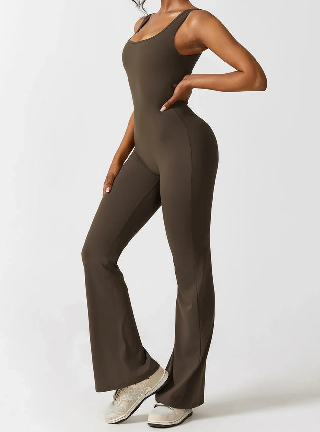 Flared-Leg Scrunch-Bum Jumpsuit