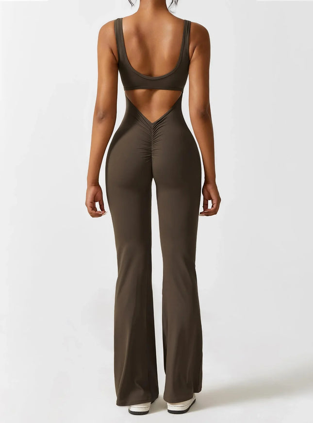 Flared-Leg Scrunch-Bum Jumpsuit