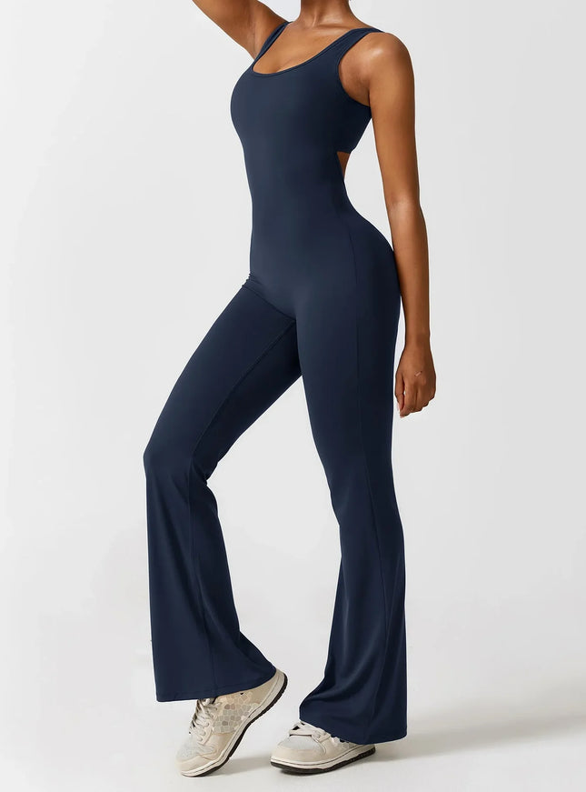 Flared-Leg Scrunch-Bum Jumpsuit