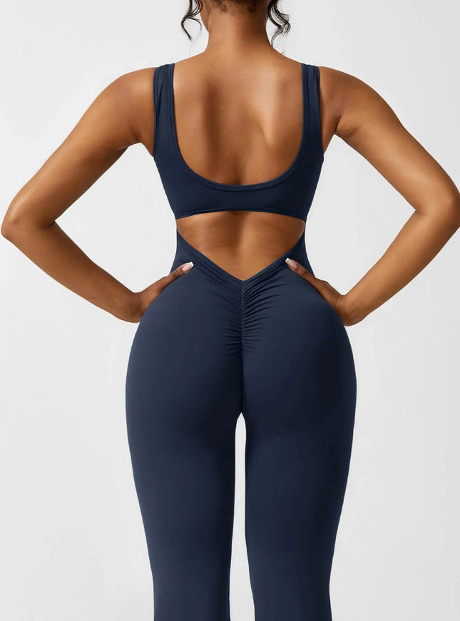 Flared-Leg Scrunch-Bum Jumpsuit