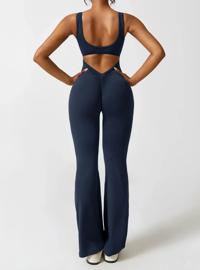 Flared-Leg Scrunch-Bum Jumpsuit