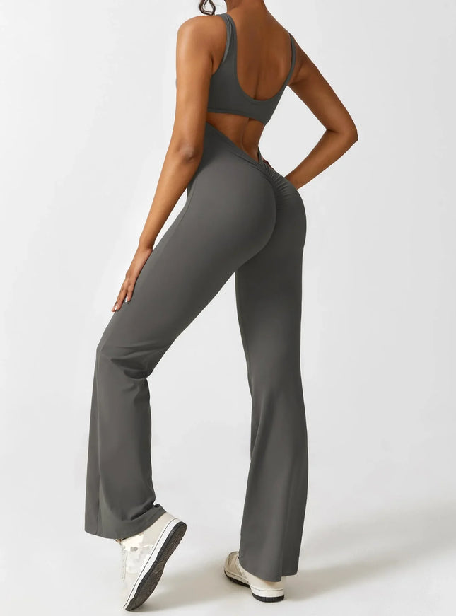 Flared-Leg Scrunch-Bum Jumpsuit