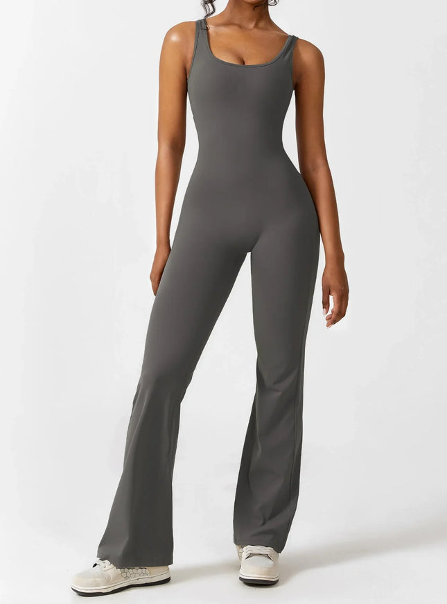 Flared-Leg Scrunch-Bum Jumpsuit