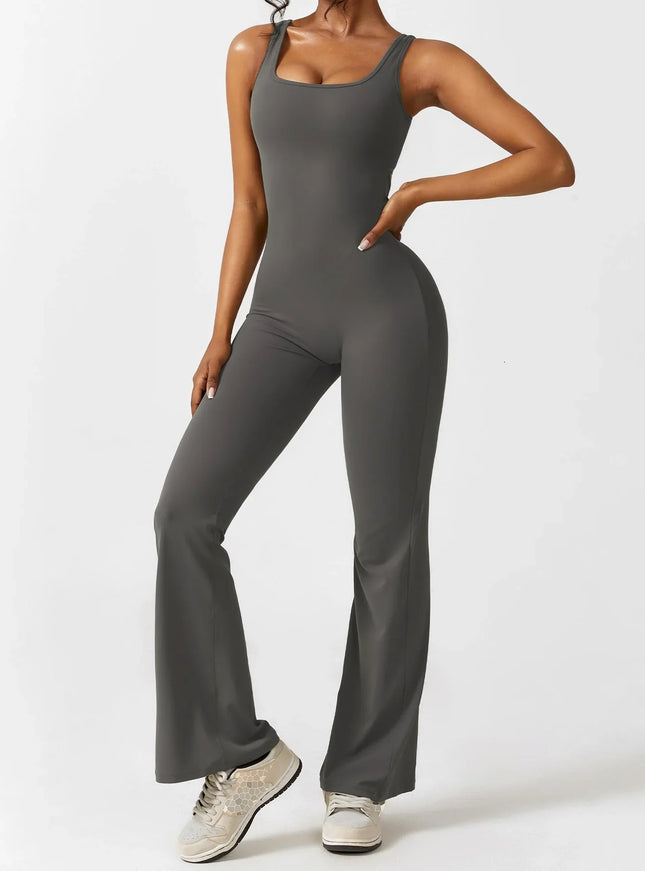 Flared-Leg Scrunch-Bum Jumpsuit