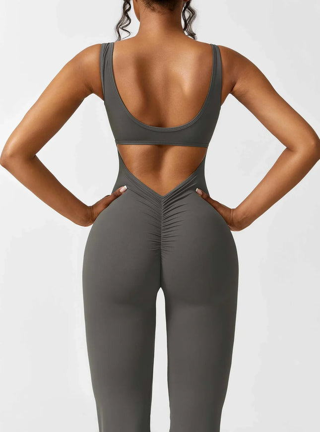 Flared-Leg Scrunch-Bum Jumpsuit