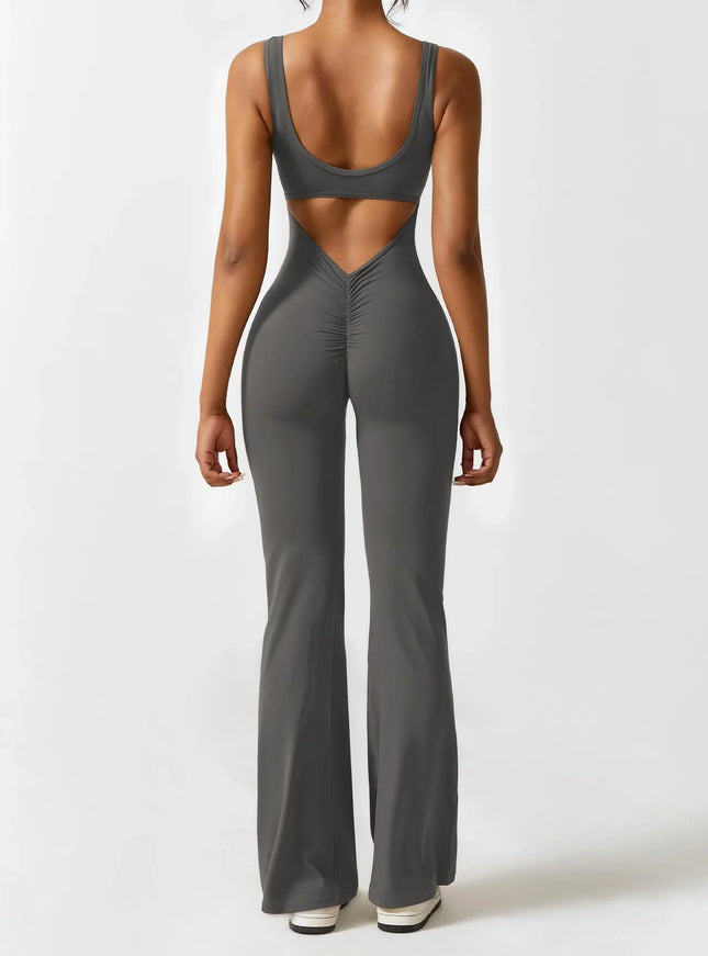 Flared-Leg Scrunch-Bum Jumpsuit